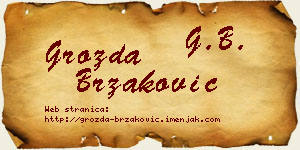 Grozda Brzaković vizit kartica